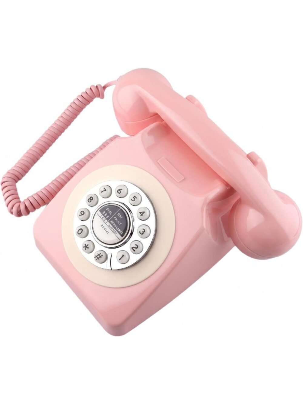 Vintage Pink Corded Telephone | Retro Classic Landline with Redial Function for